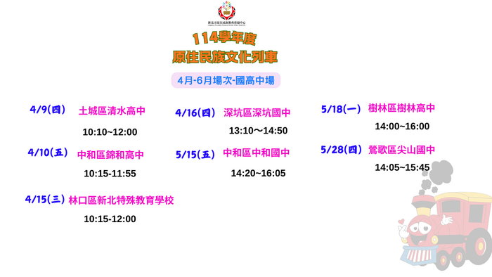 114學年第二學期文化列車-國高中場錄取名單